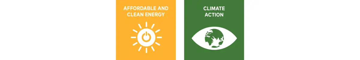 Affordable and clean energy, Climate actions badges.