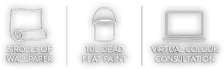 3 Rolls of Wallpaper + 10L of Dead-flat Paint + Virtual Colour Consultation