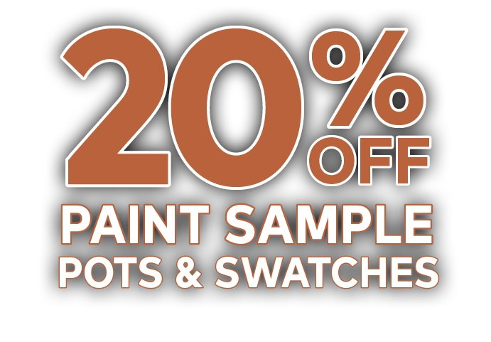 20% off paint sample pots & swatches