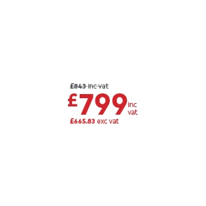 £665 ex VAT. £799 inc VAT. WAS £843 ex VAT.