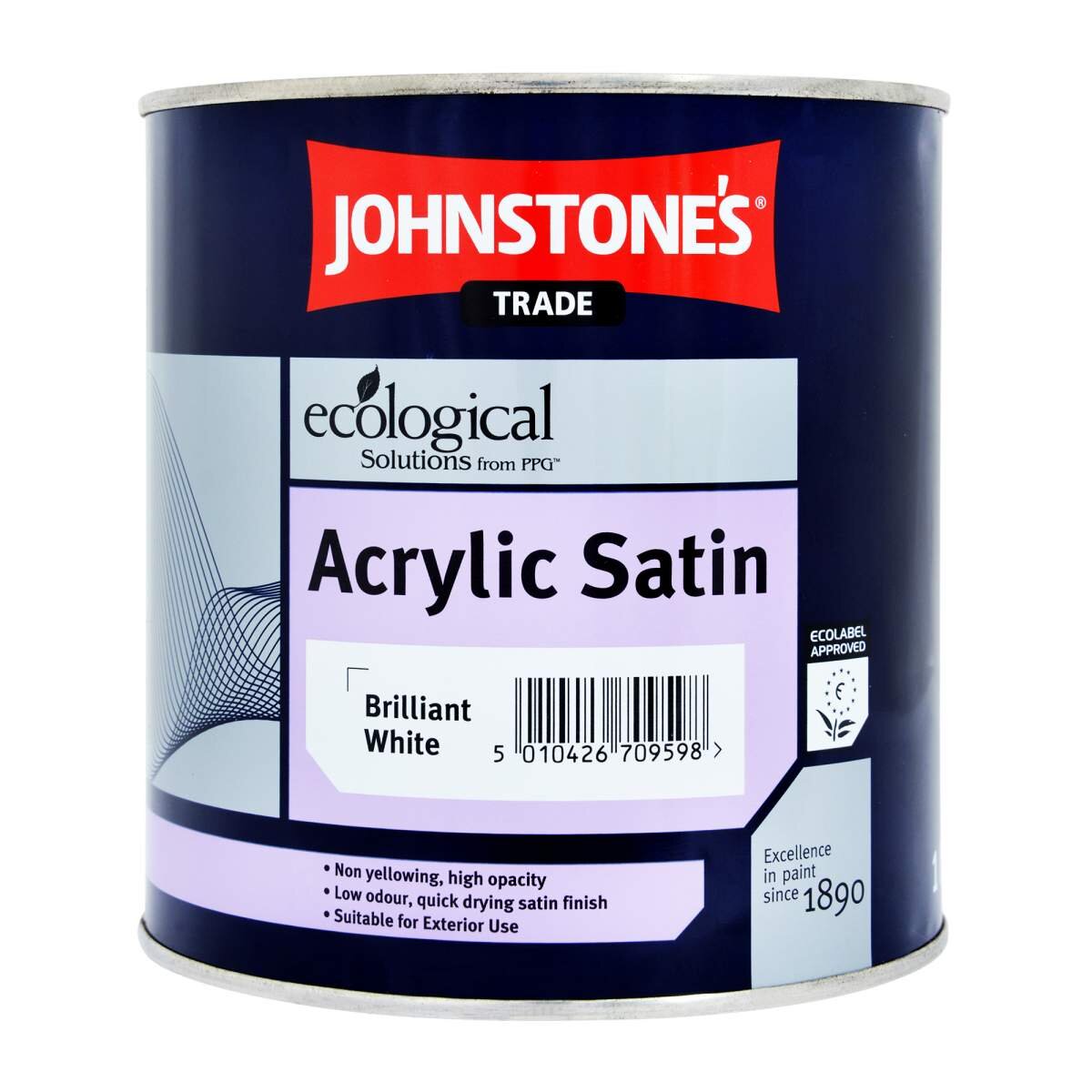 Johnstones Trade - Acrylic Satin Brilliant White 1L