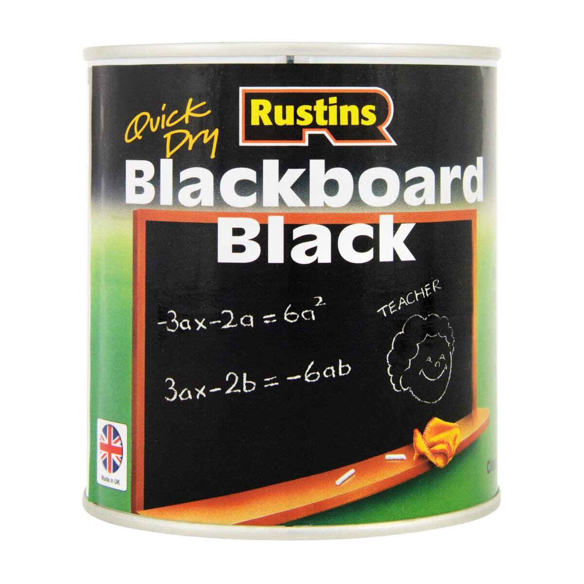 Rustins BLAB500 Quick Drying Blackboard Black Paint 500ml