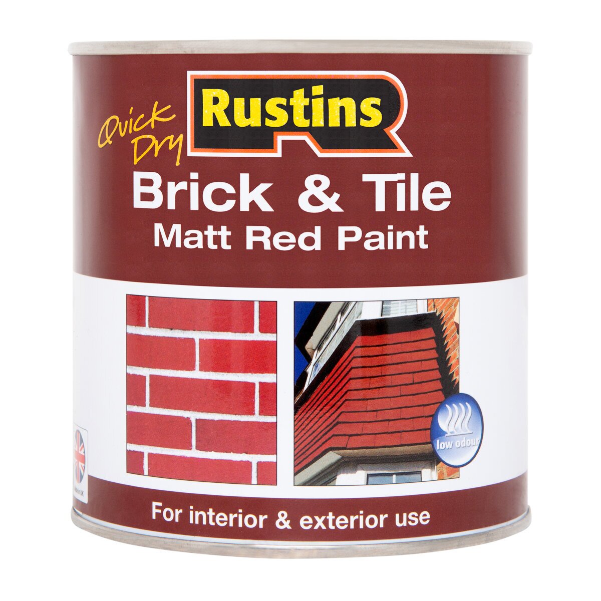 Rustins BRITW1000 Quick Dry Brick & Tile Paint Matt Red 1 litre