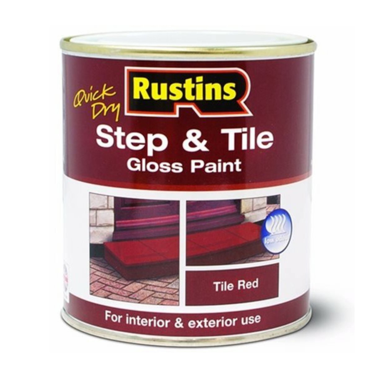 Rustins STRDW1000 Quick Dry Step & Tile Paint Gloss Red 1 litre