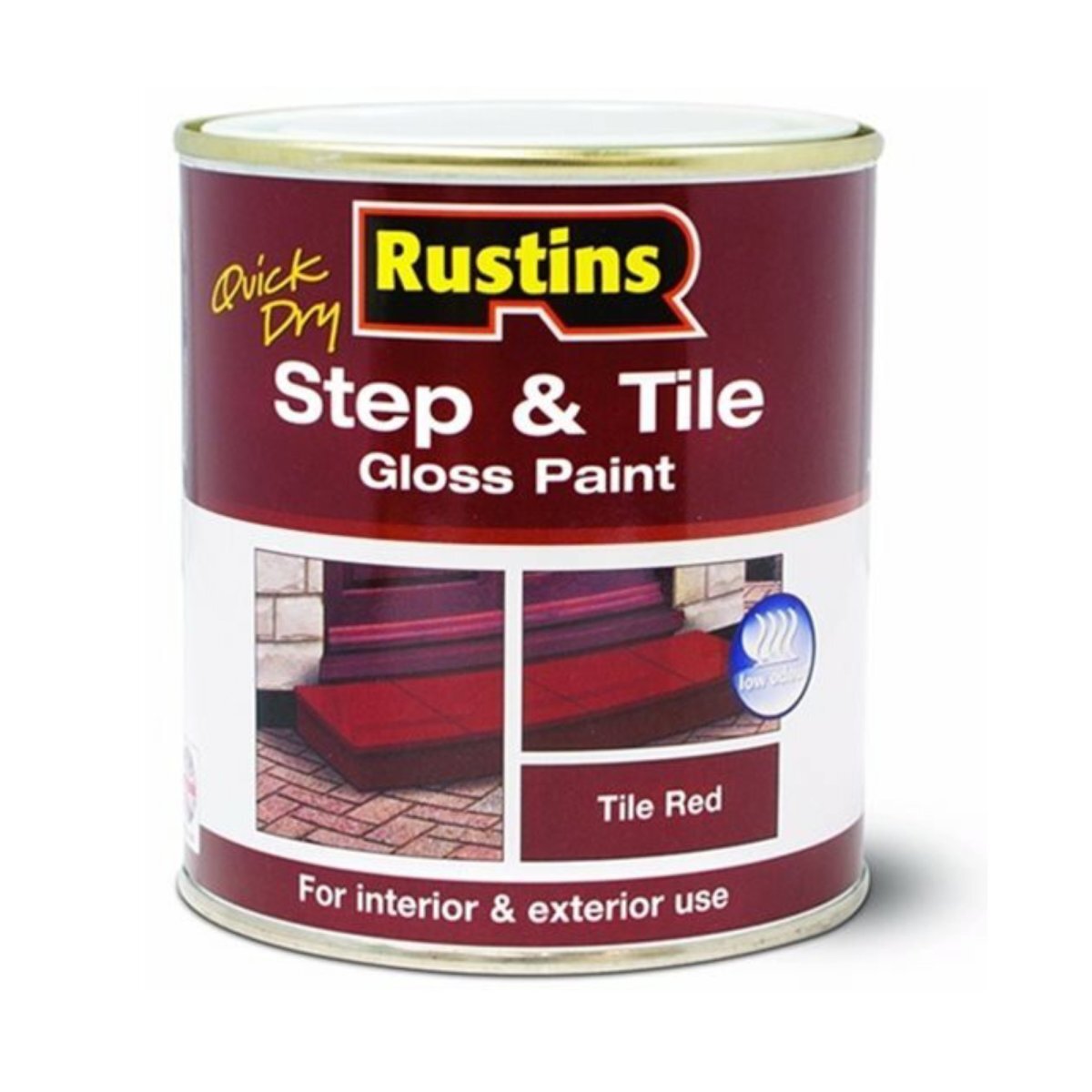Rustins STRDW500 Quick Dry Step & Tile Paint Gloss Red 500ml