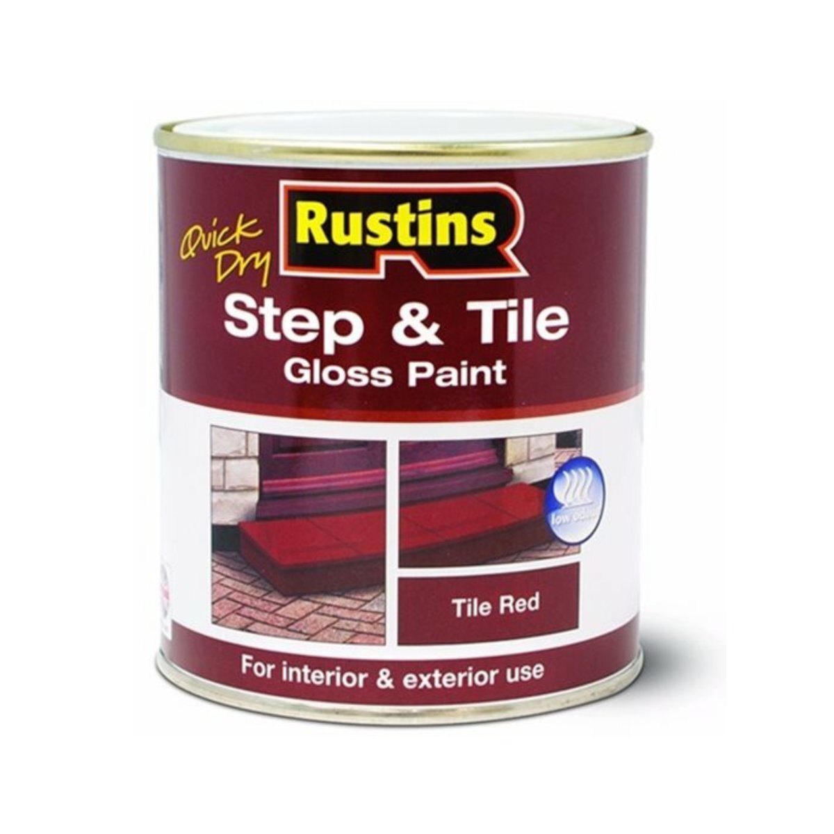 Rustins STRDW250 Quick Dry Step & Tile Paint Gloss Red 250ml