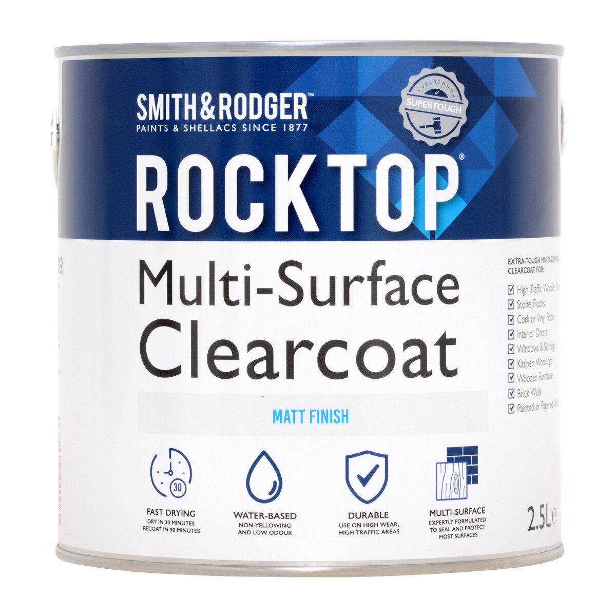 Smith & Rodger Rocktop Multi-Surface Clearcoat Matt 2.5L - Brewers ...