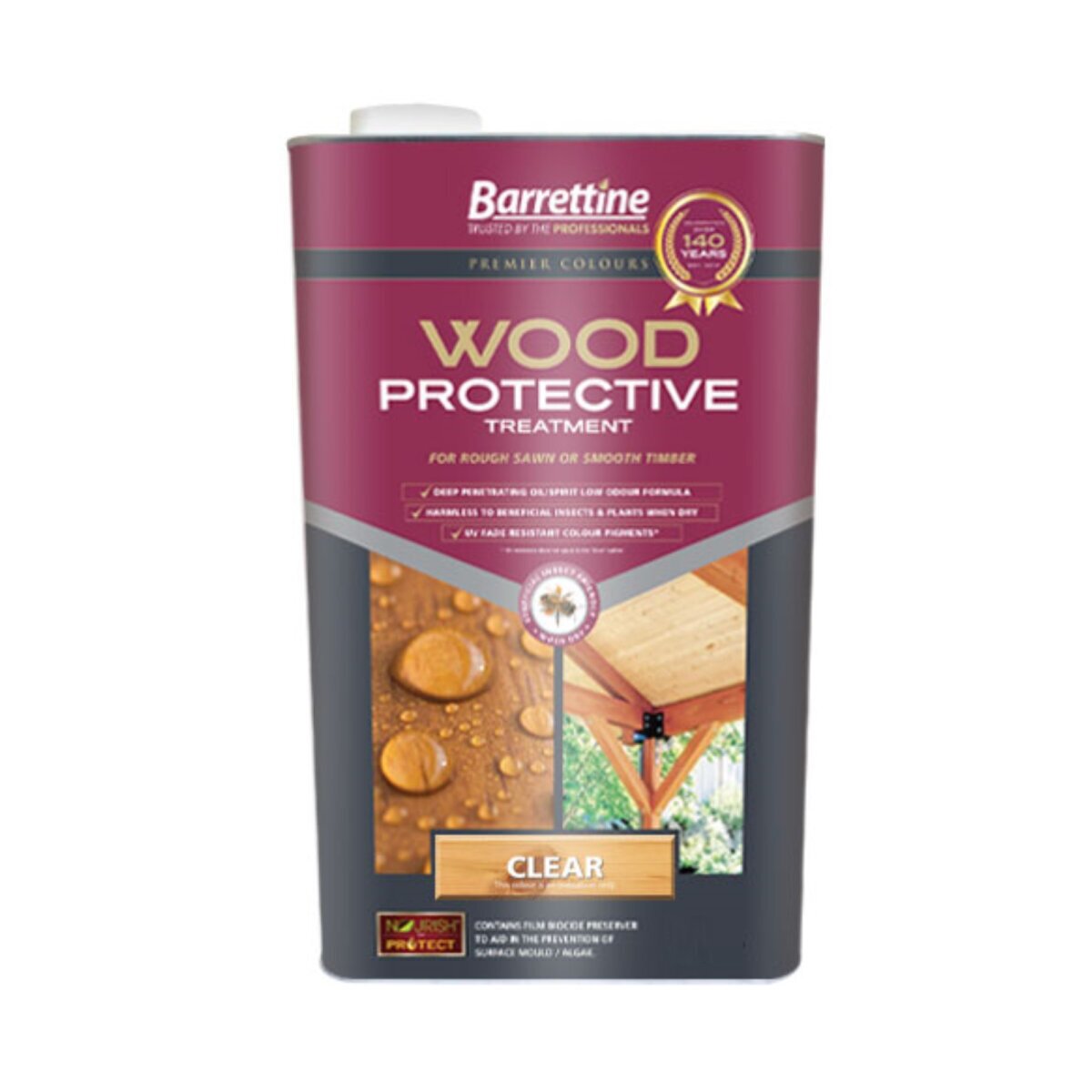 Timber Protection Methods Barrettine Wood Protective Treatment Clear 2.5L