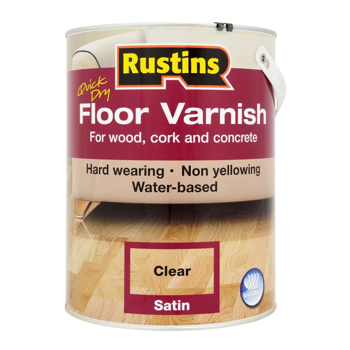 Rustins AFCS5000 Quick Dry Floor Varnish Satin 5 Litre
