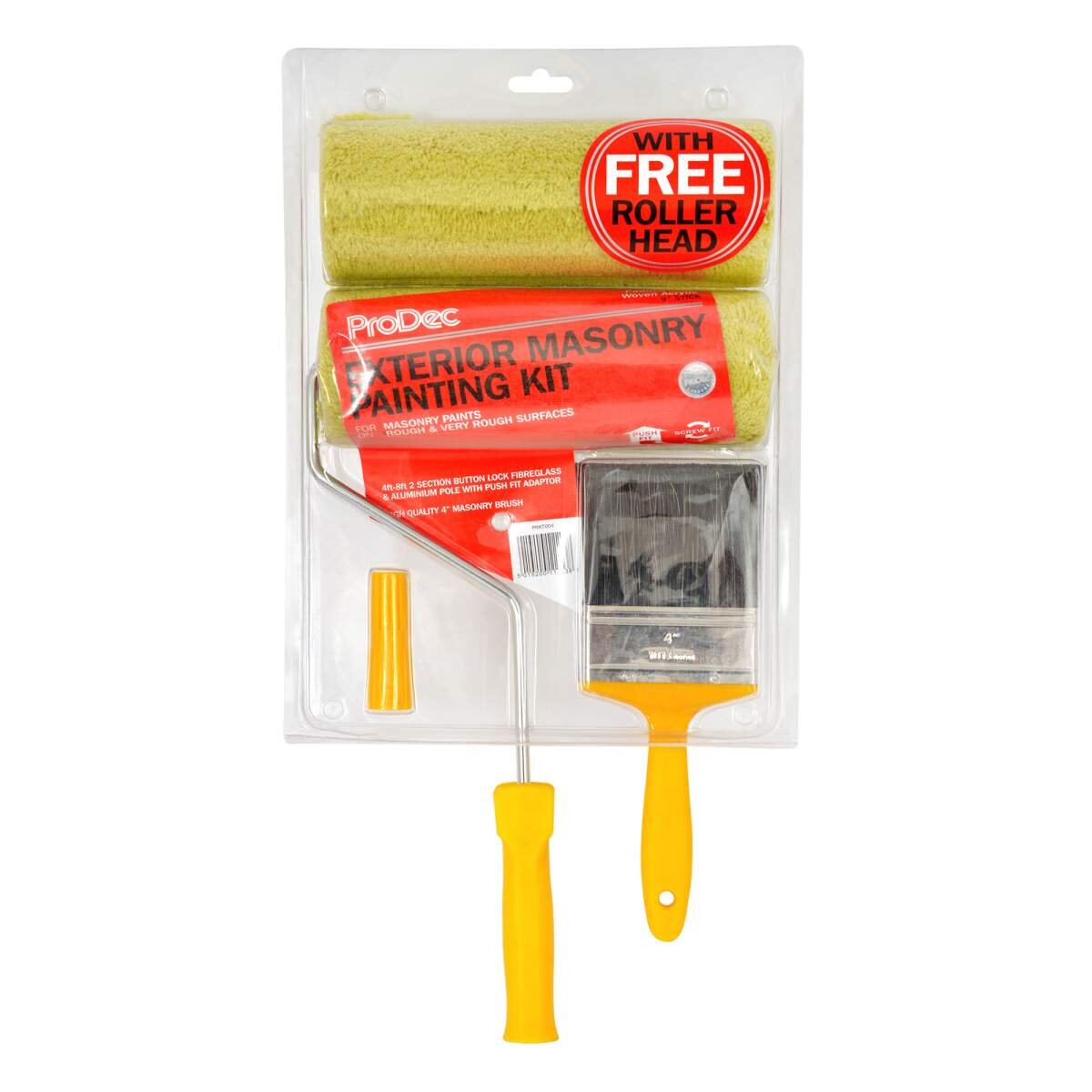 SupaDec DIY Masonry Roller Kit – Includes Roller Frame, Tray & 4 Microfibre Covers