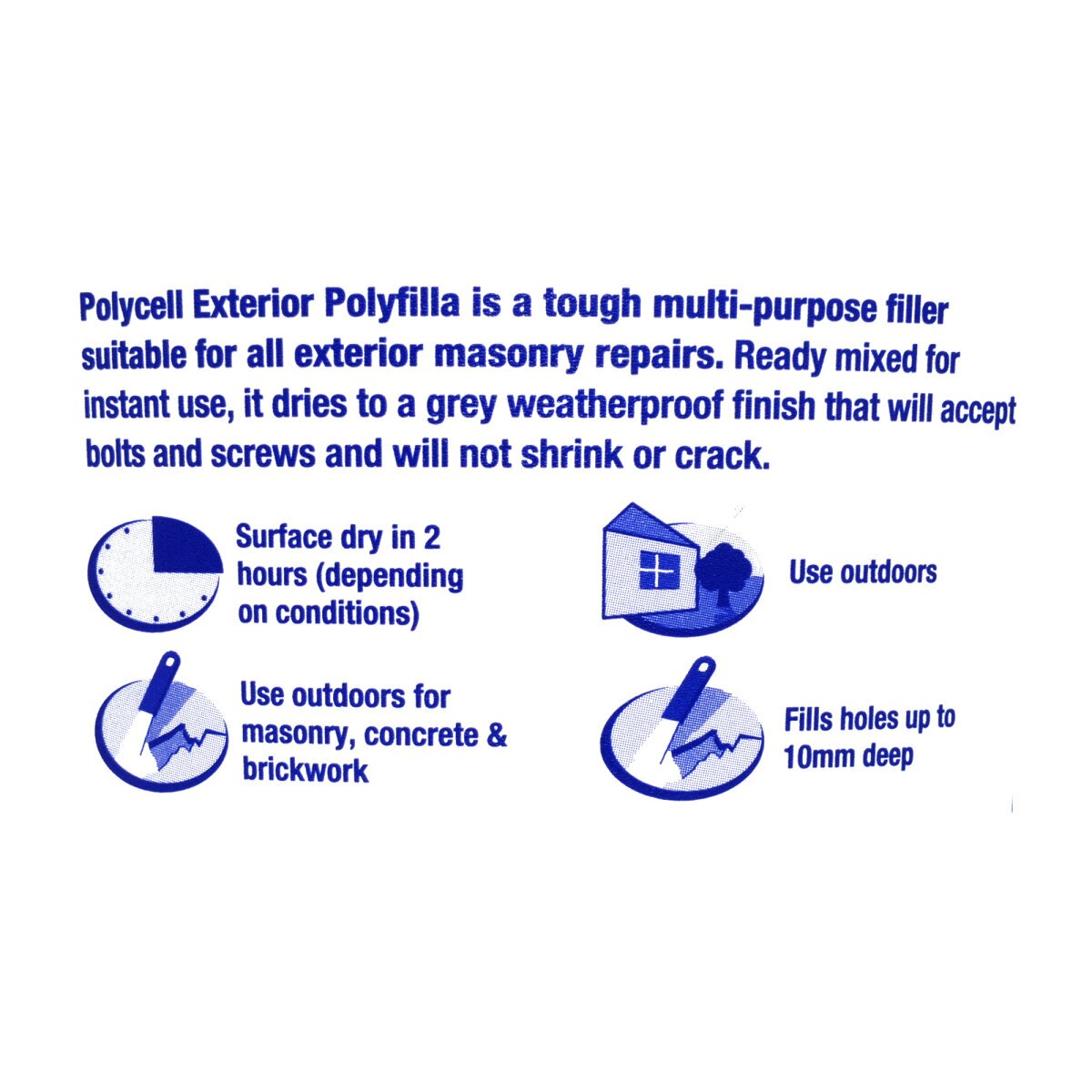External Polyfilla Polycell Multi-Purpose Exterior Polyfilla 1KG