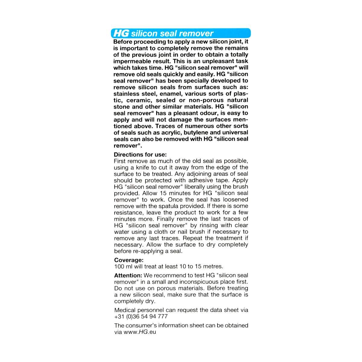 HG Hagesan Silicone Seal Remover 100ML