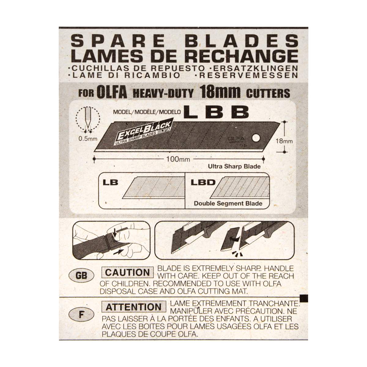 Olfa Excel Black Ul Sharp Blade Pack of 10