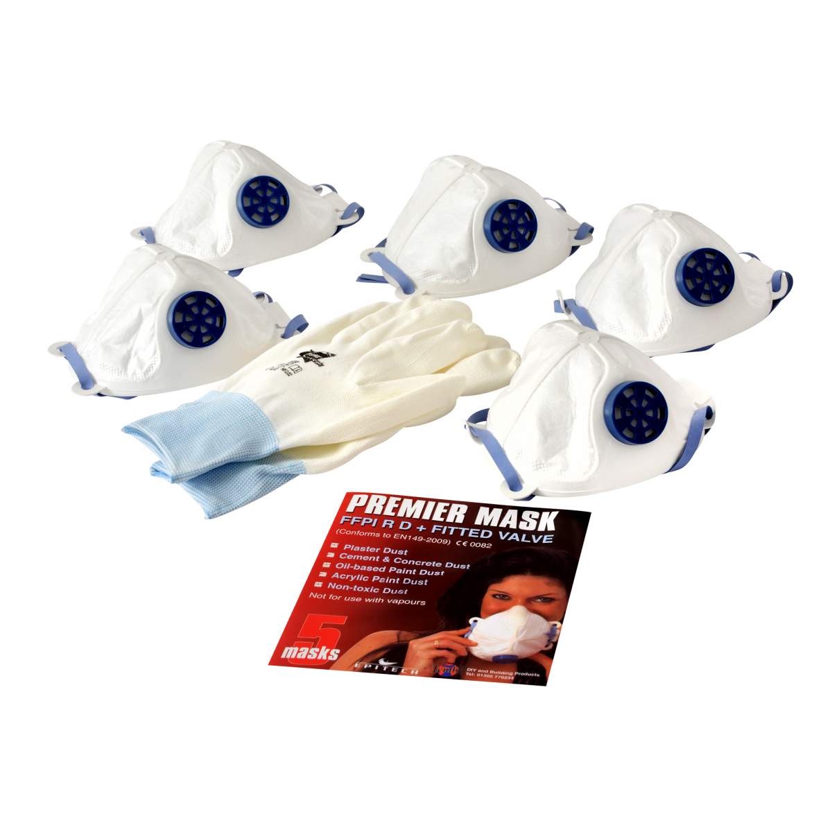 Tembe Theard Moulded Disposable Mask FFP1 Valved Pack of 5