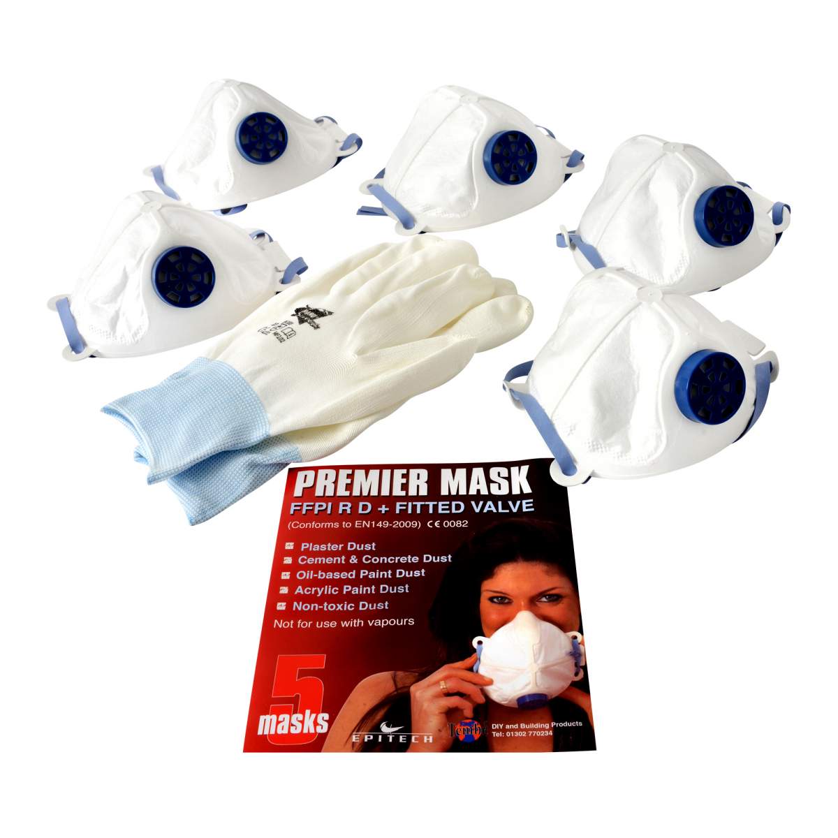 Tembe Theard Moulded Disposable Mask FFP1 Valved Pack of 5