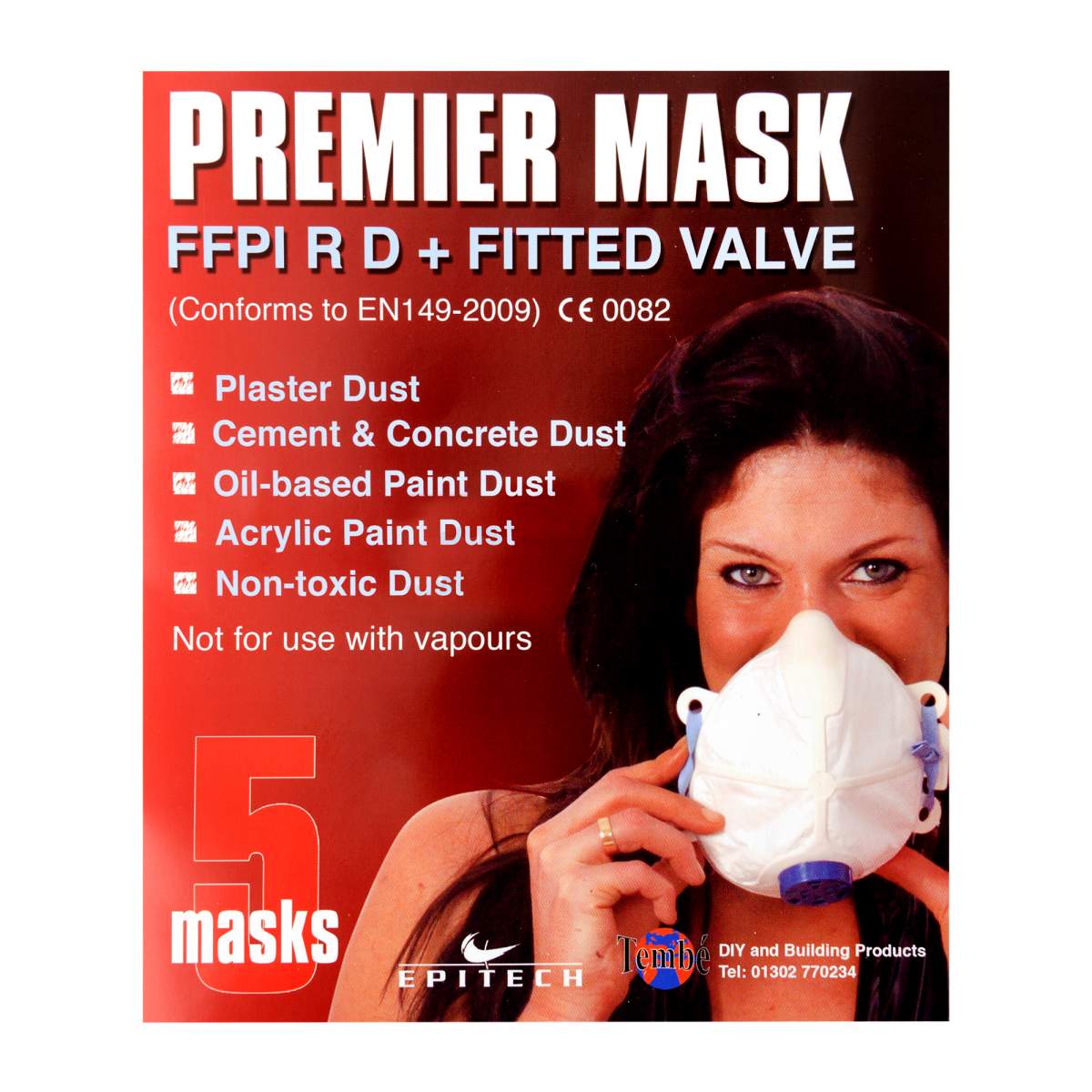 Tembe Theard Moulded Disposable Mask FFP1 Valved Pack of 5