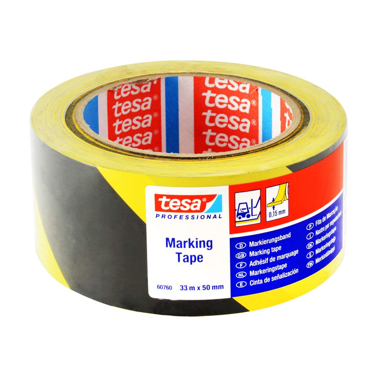 Tesa Floor &amp; Lane Mark Tape Black/Yellow