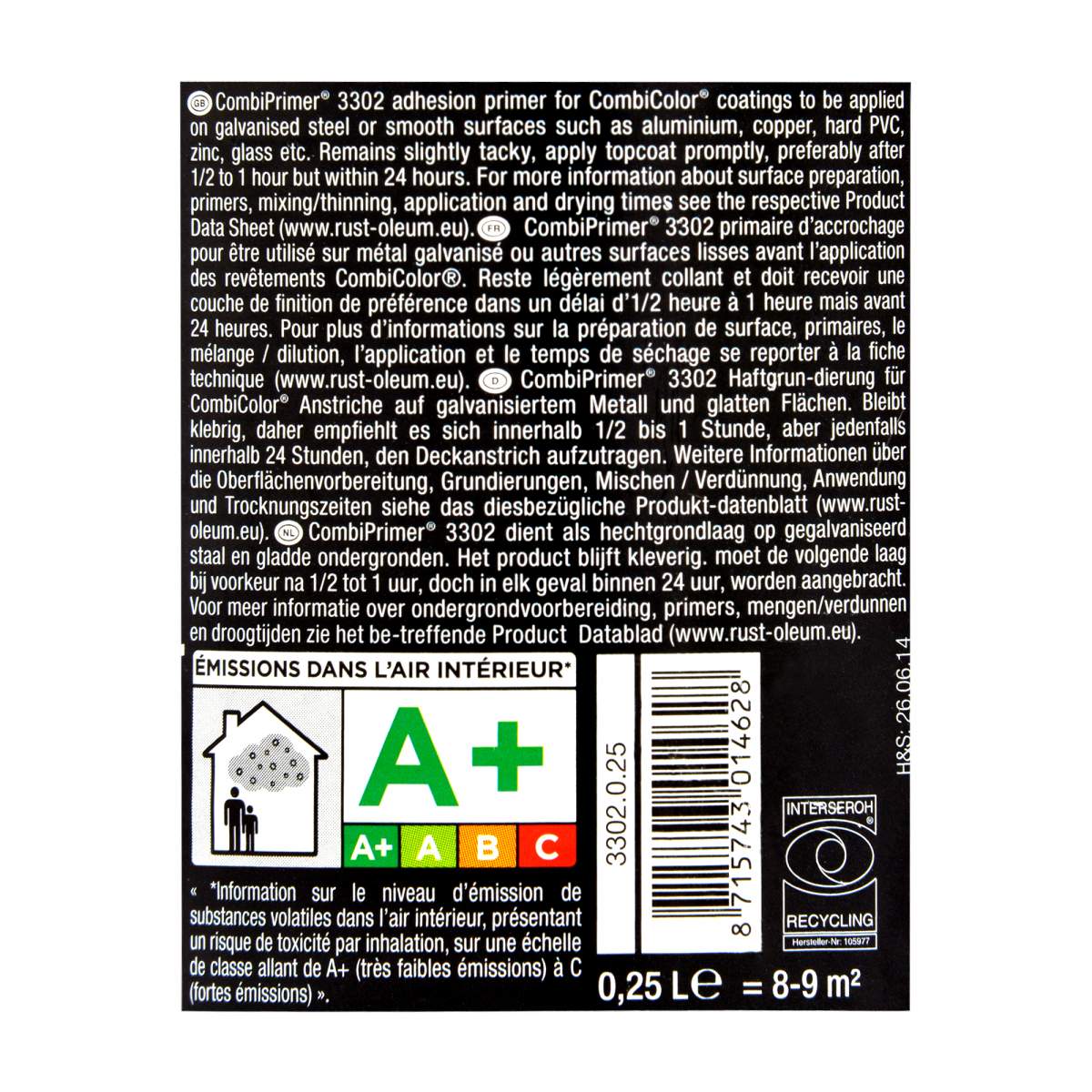 Rust-Oleum 3302 Combiprimer Adhesion