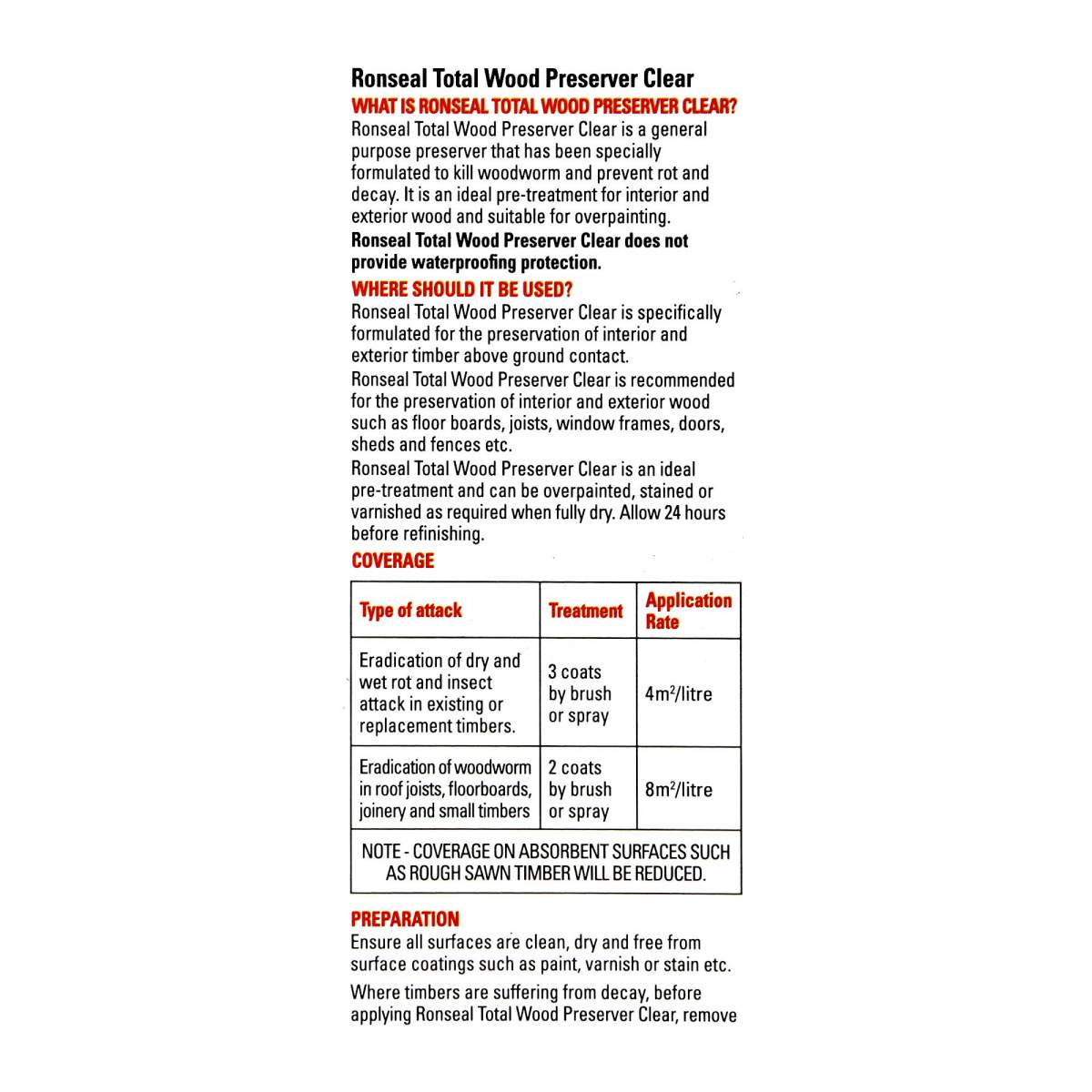 Ronseal Total Wood Preserver Clear