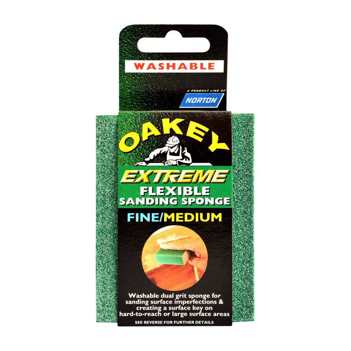 Oakey Extra Re-Usable Sanding Block Dual Fine/Medium