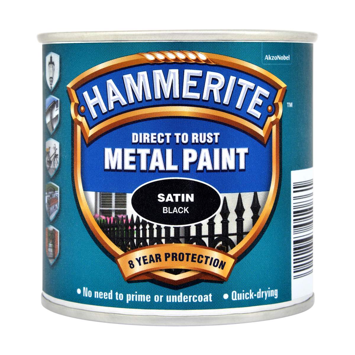Hammerite Direct to Rust Metal Paint Satin Black