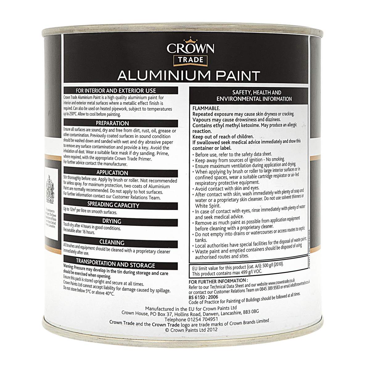 Crown Trade Aluminium Paint Silver