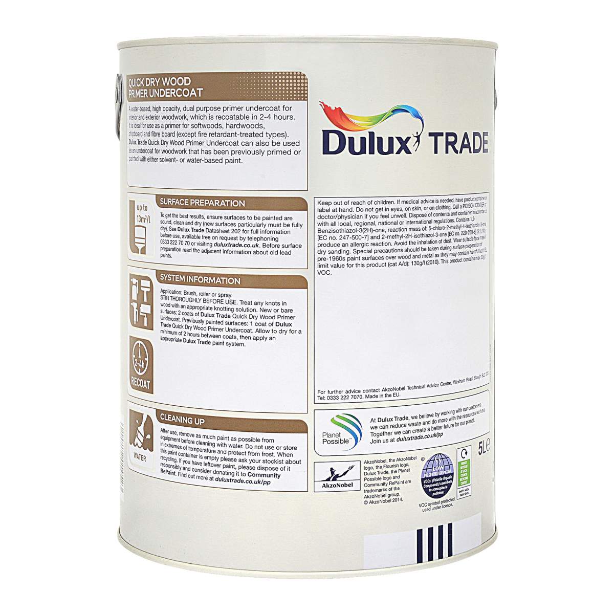 Dulux Trade Quick Dry Wood Primer Undercoat White