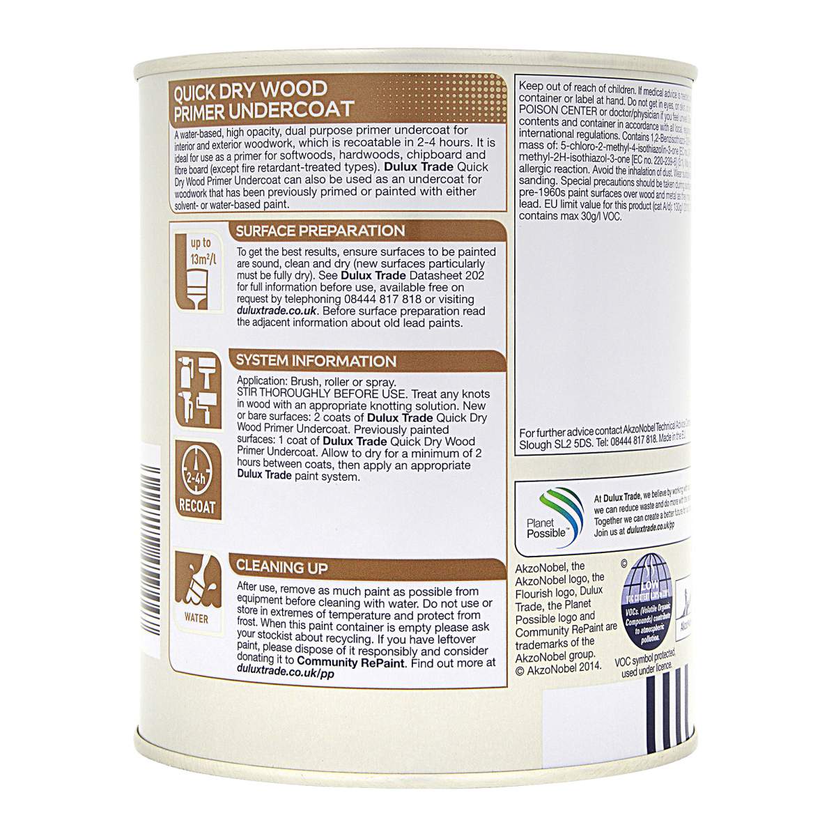 Dulux Trade Quick Dry Wood Primer Undercoat White