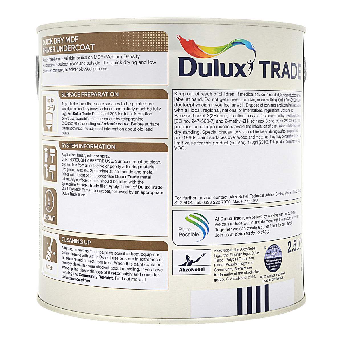 Dulux Trade Quick Dry MDF Primer Undercoat White