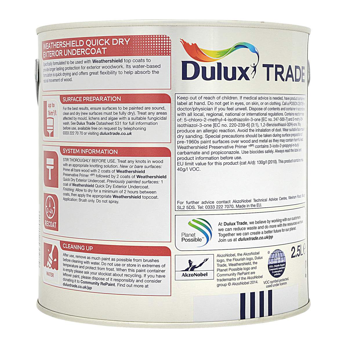 Dulux Trade Weathershield Exterior Quick Drying Undercoat Pure Brilliant White