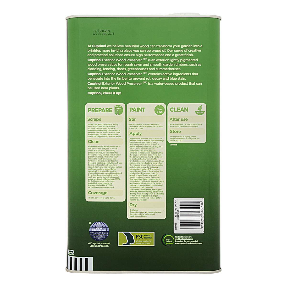 Cuprinol Trade Exterior Wood Preservative Matt Chestnut