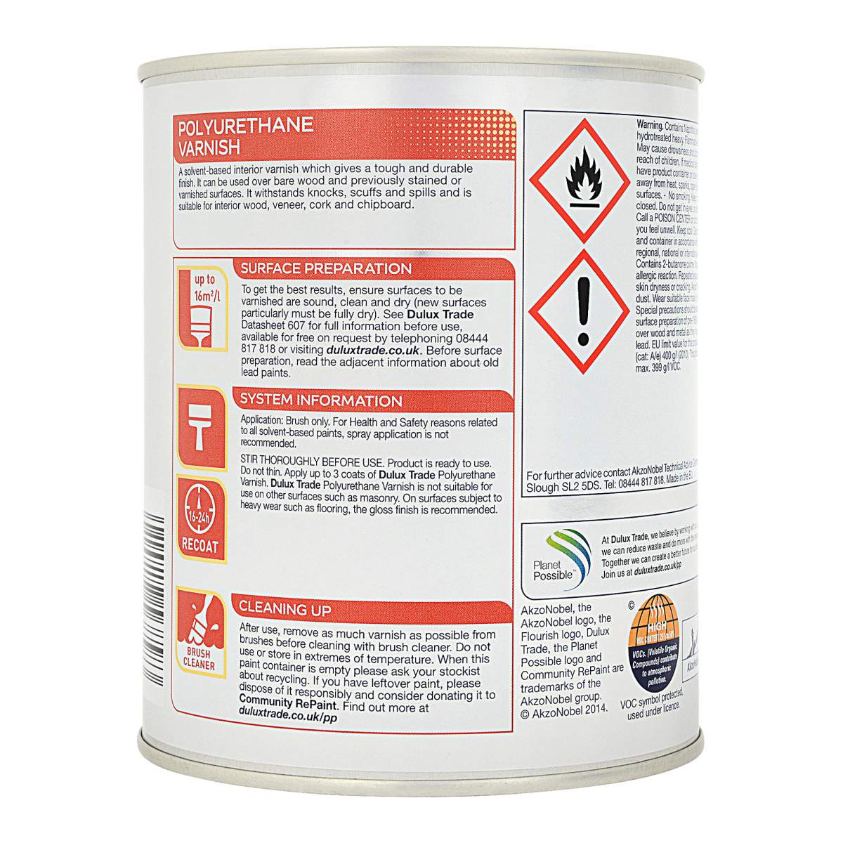 Dulux Trade Polyurethane Varnish Gloss Clear
