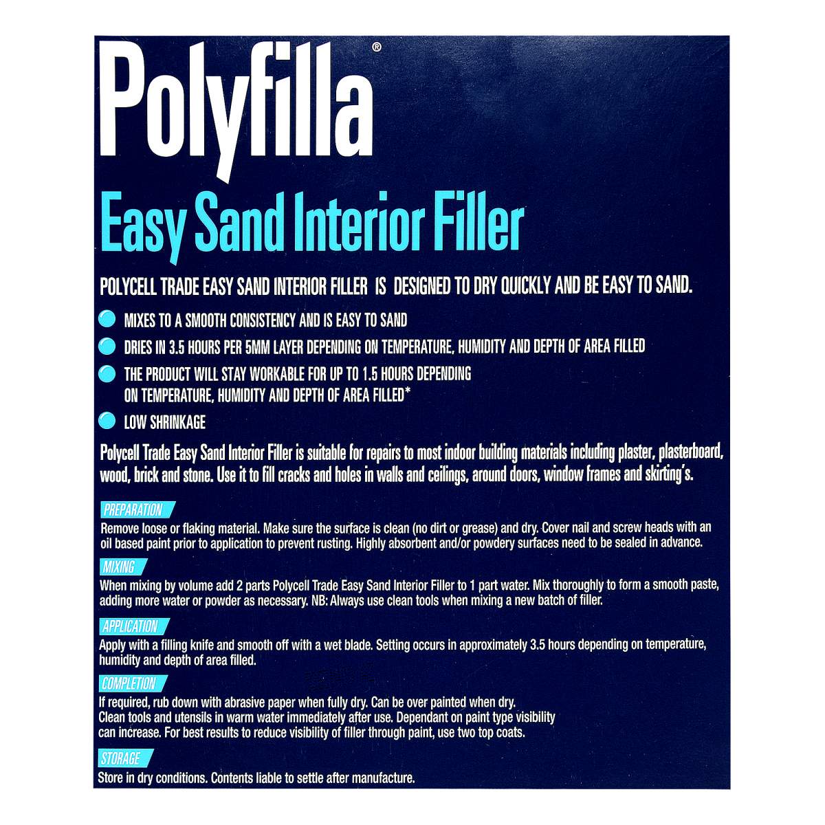 Polycell Trade Easy Sand Interior Filler