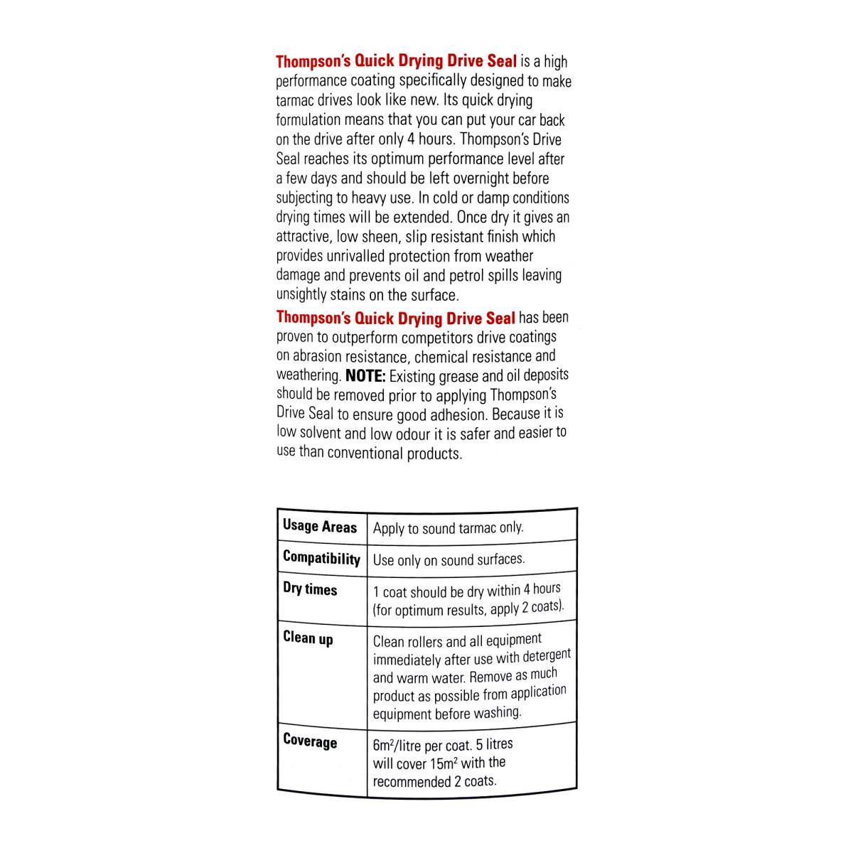Thompsons Drive Seal Black