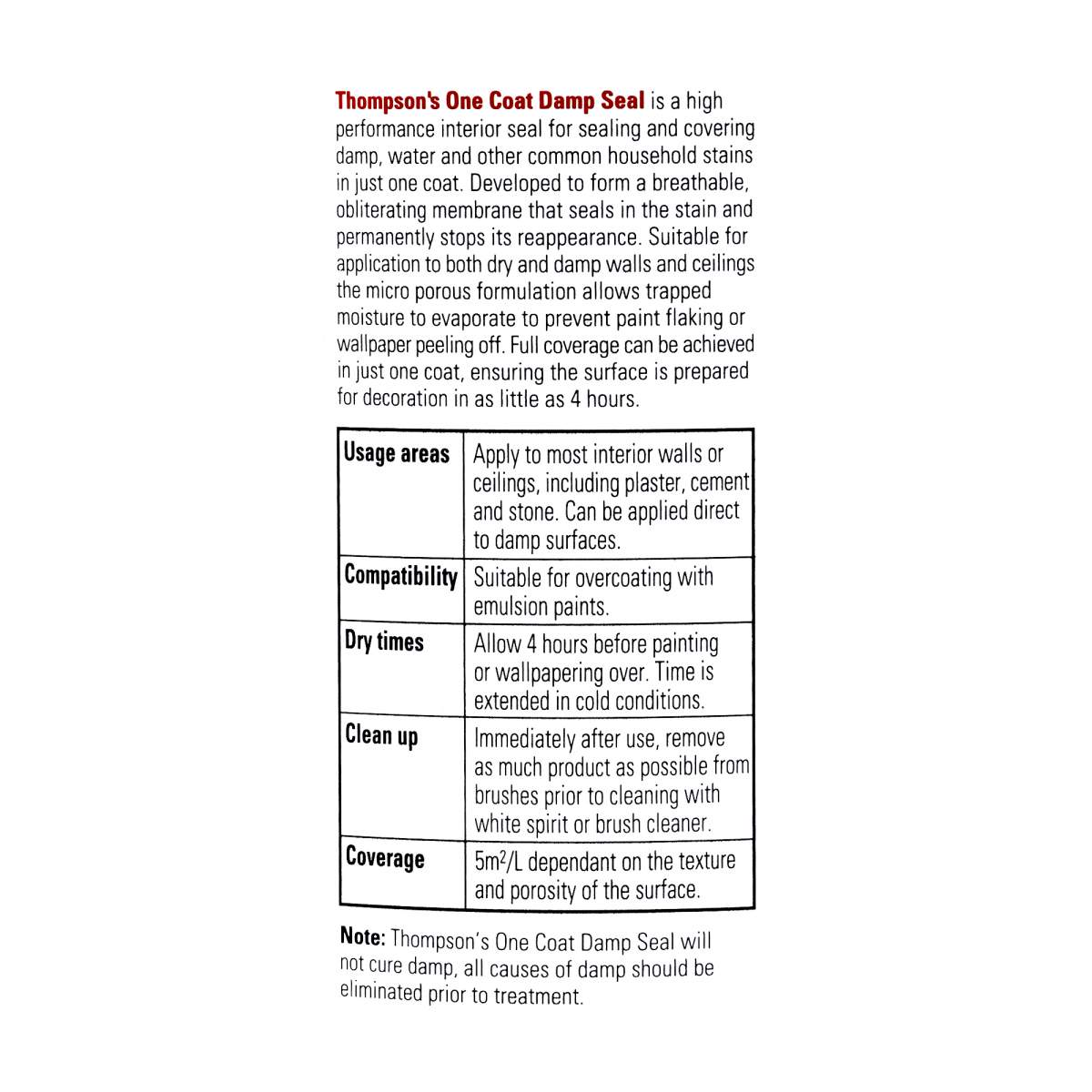 Thompsons One Coat Damp Seal