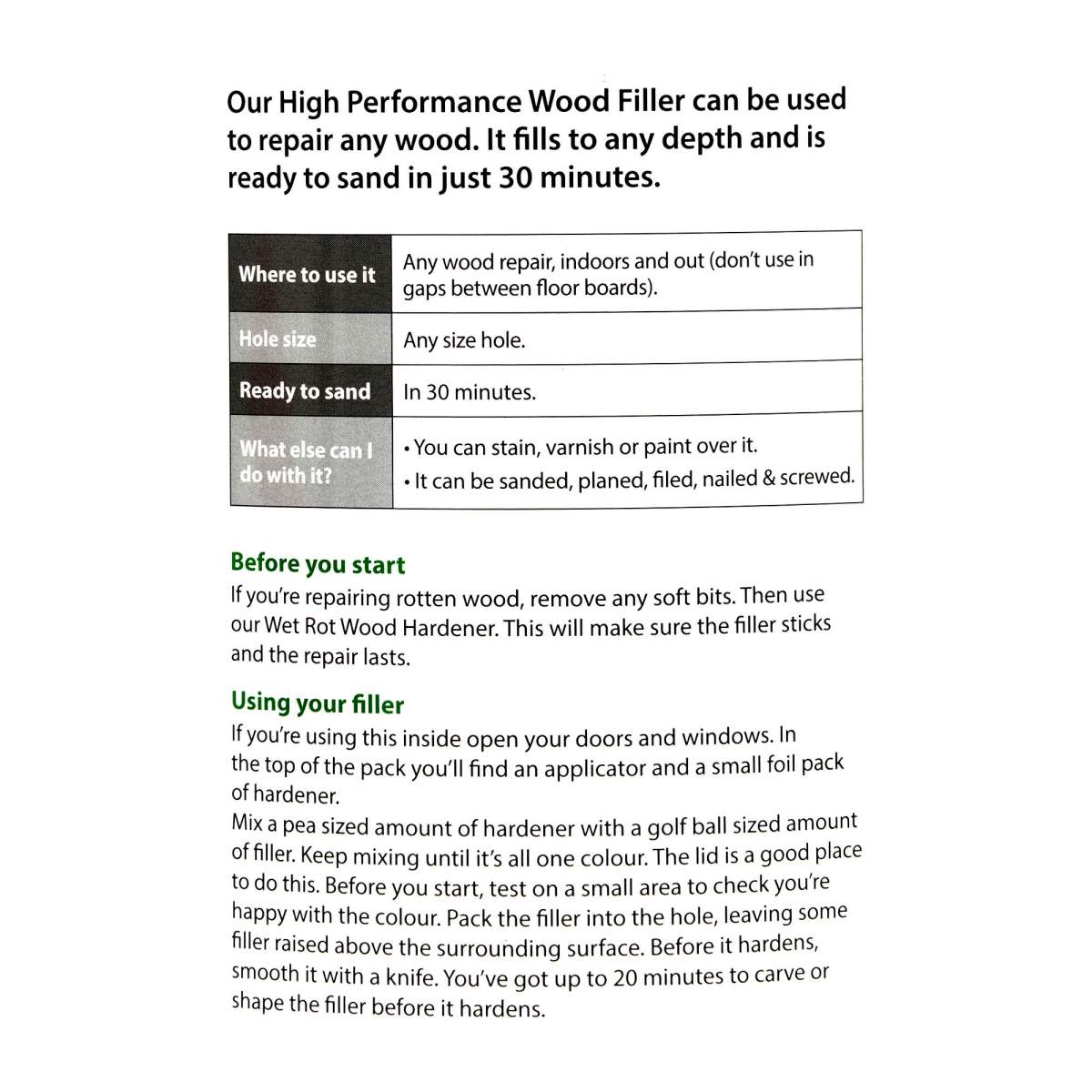 Ronseal High Performance Wood Filler Natural