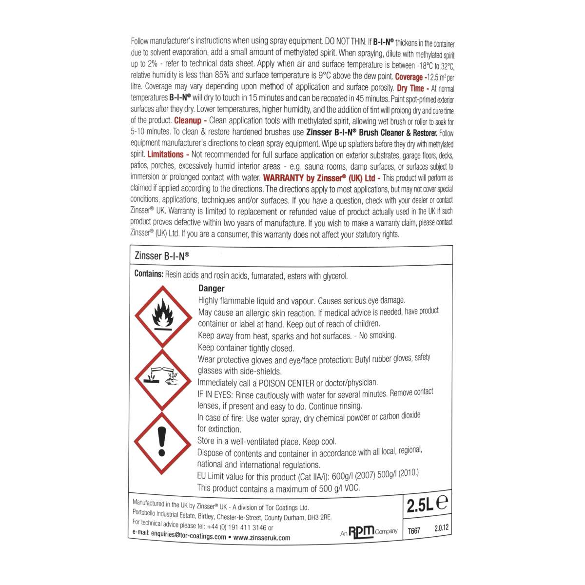 Zinsser BIN Primer Sealer White