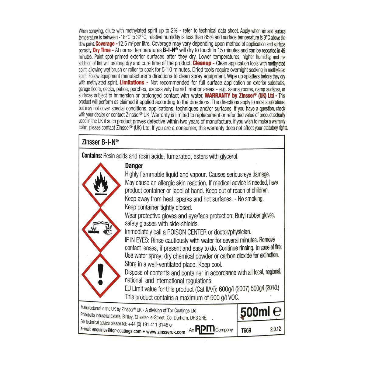 Zinsser BIN Primer Sealer White