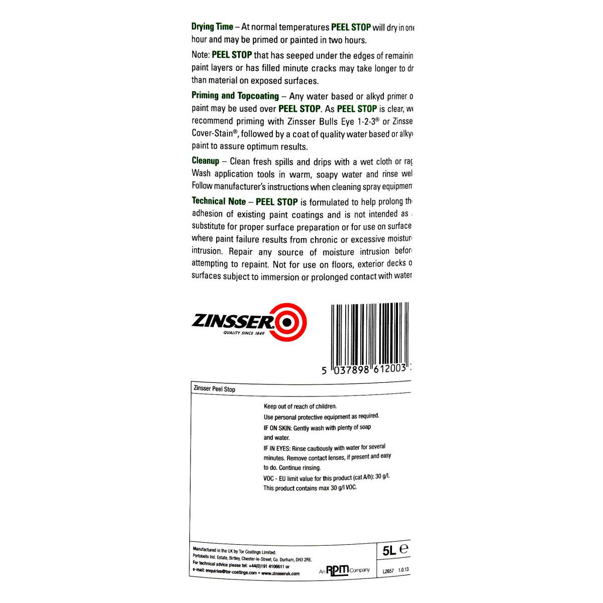 Zinsser Peel Stop