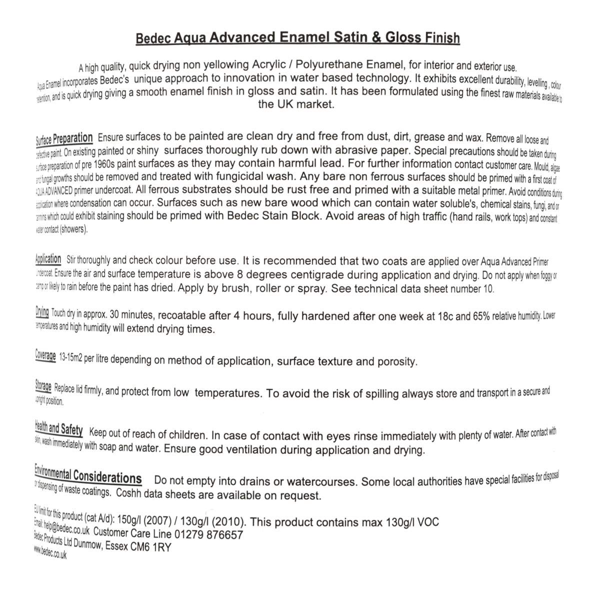 Bedec Aqua-Advanced Gloss Brilliant White