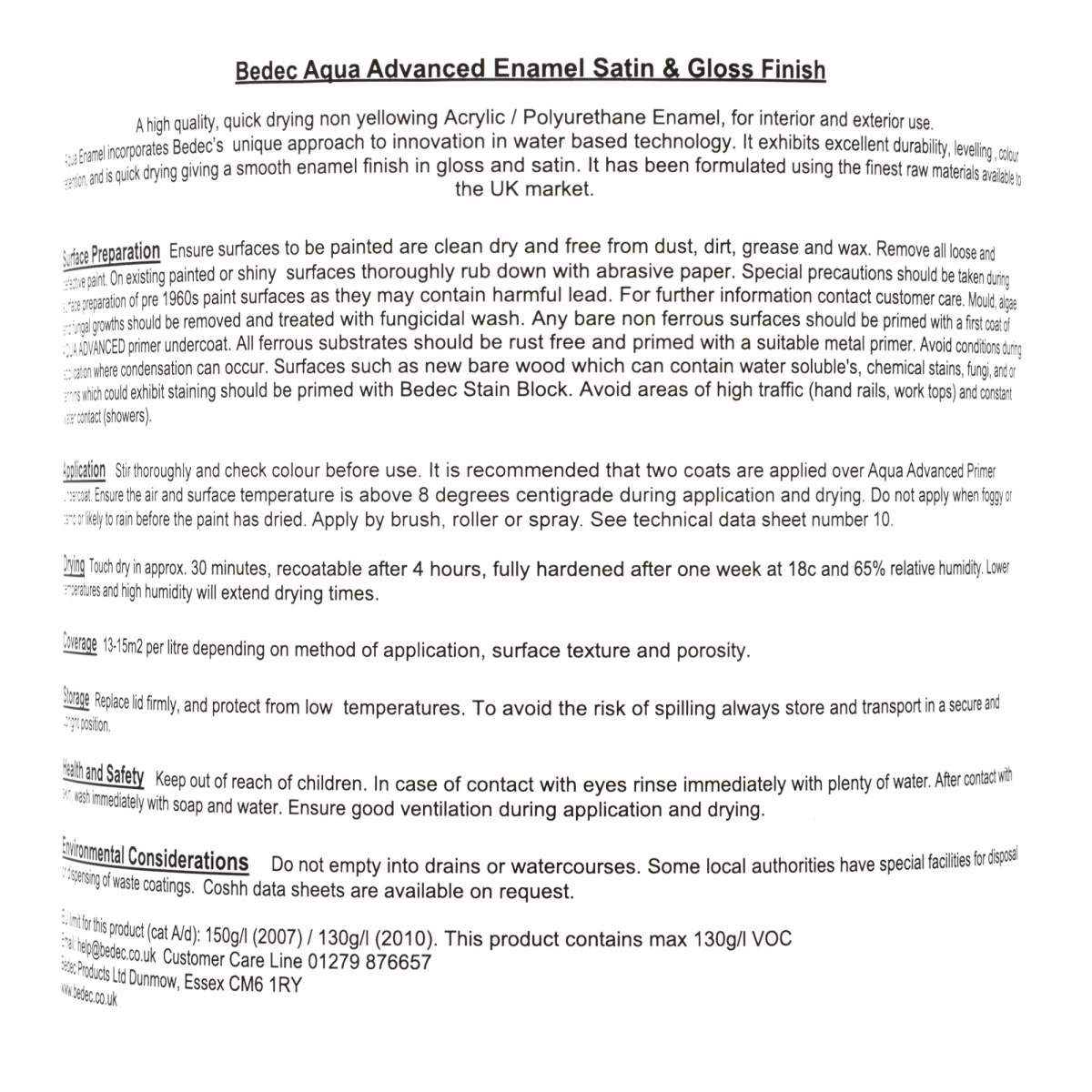 Bedec Aqua-Advanced Satin Brilliant White
