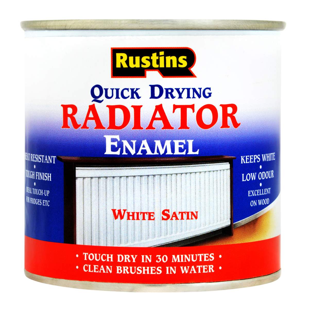 Rustins Radiator Enamel Quick Dry Satin White 250ML (BN4604410R)