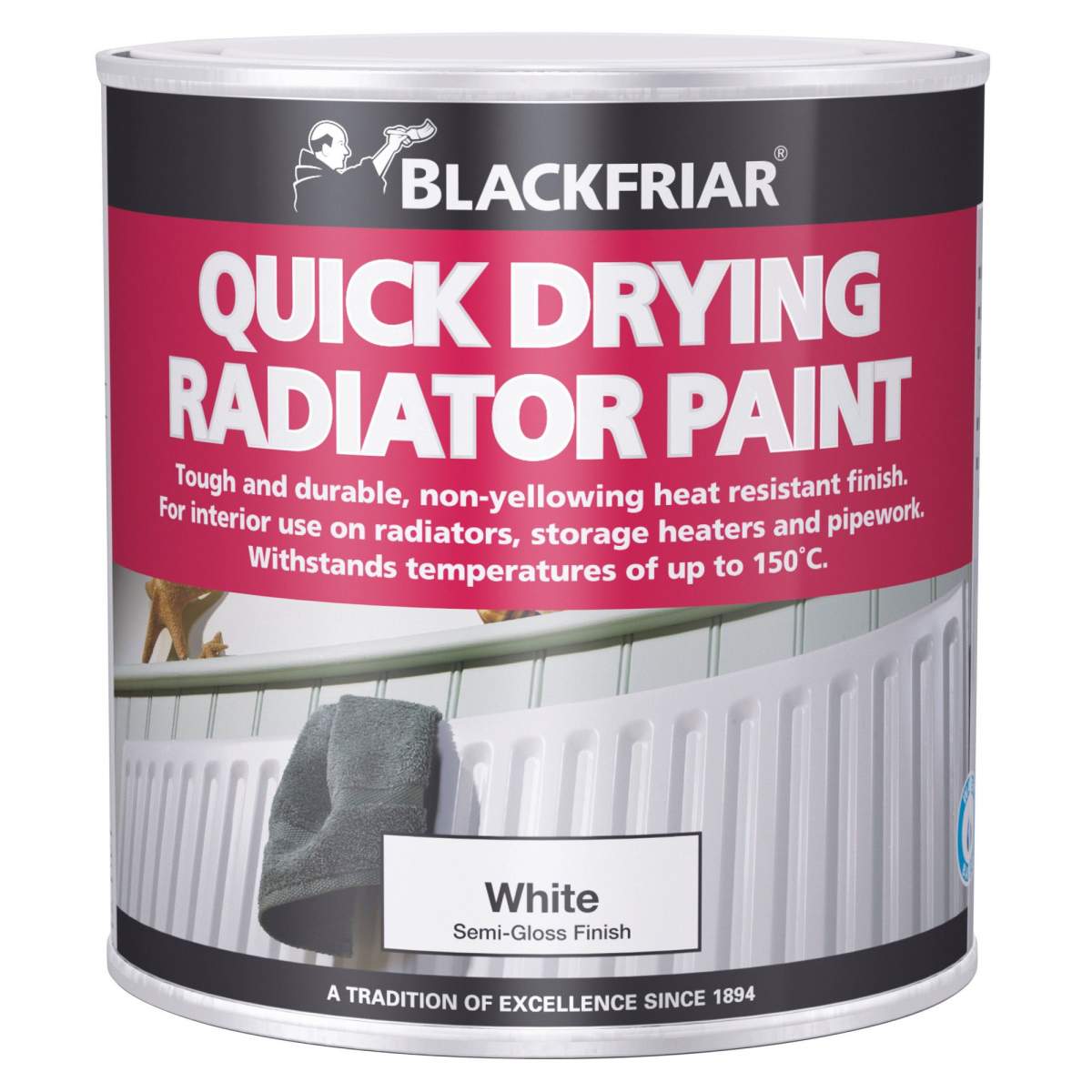 Blackfriar Quick Drying Radiator Paint Satin White 250ML (BN0605605S)