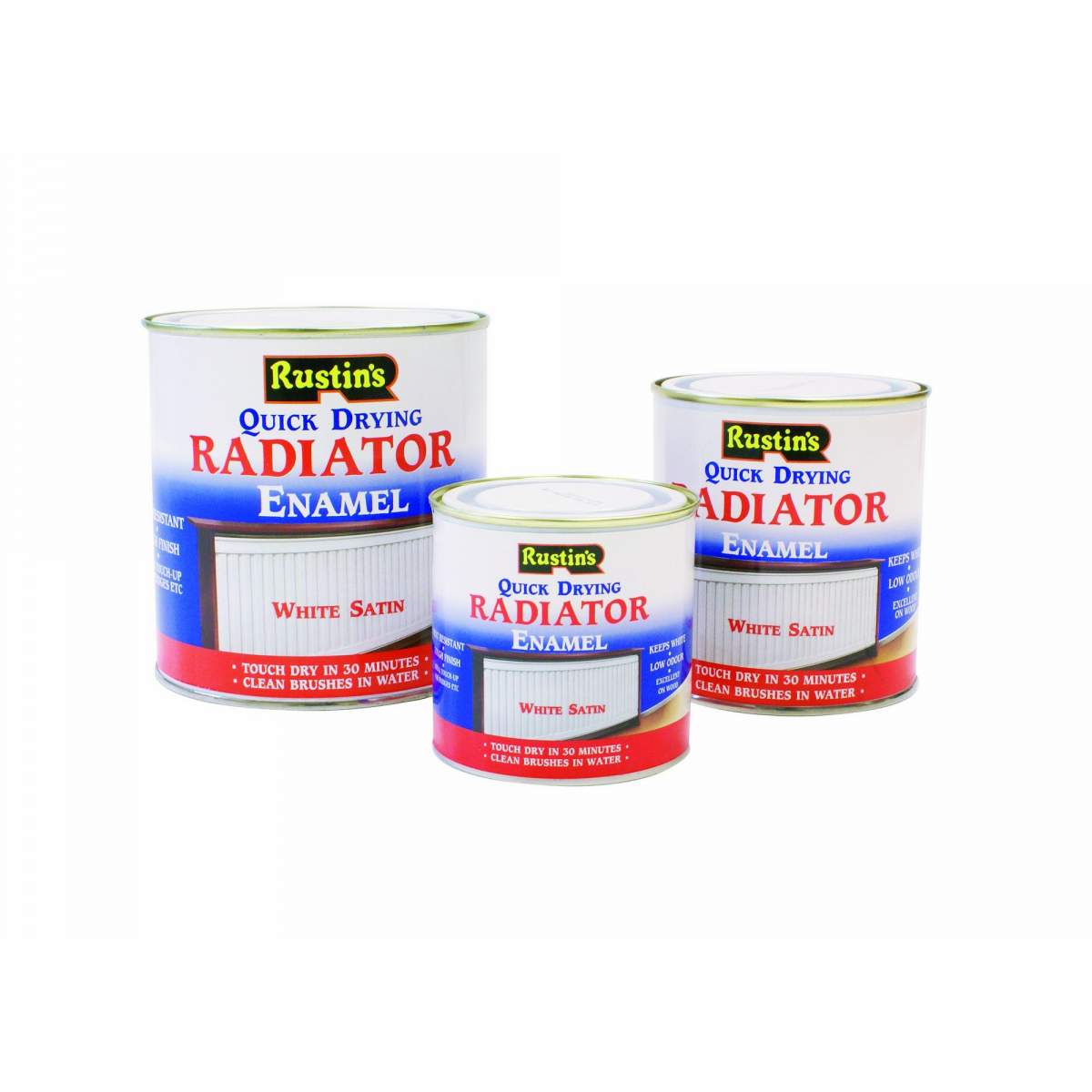Rustins Radiator Enamel Quick Dry Satin White 250ML (BN4604410R)