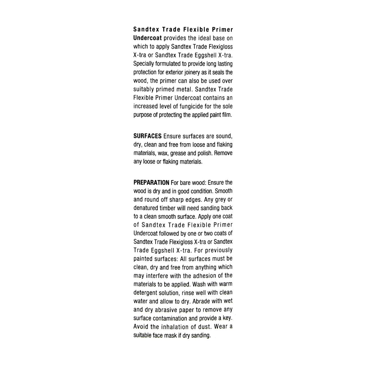 Sandtex Trade Flexible Primer Undercoat White  2.5L (AP07501J)