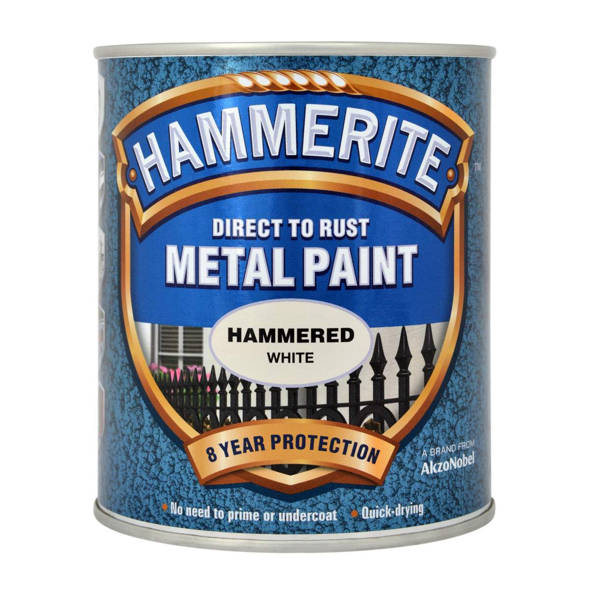 Hammerite Direct to Rust Metal Paint Hammered White 750ML (BG1505001NA)