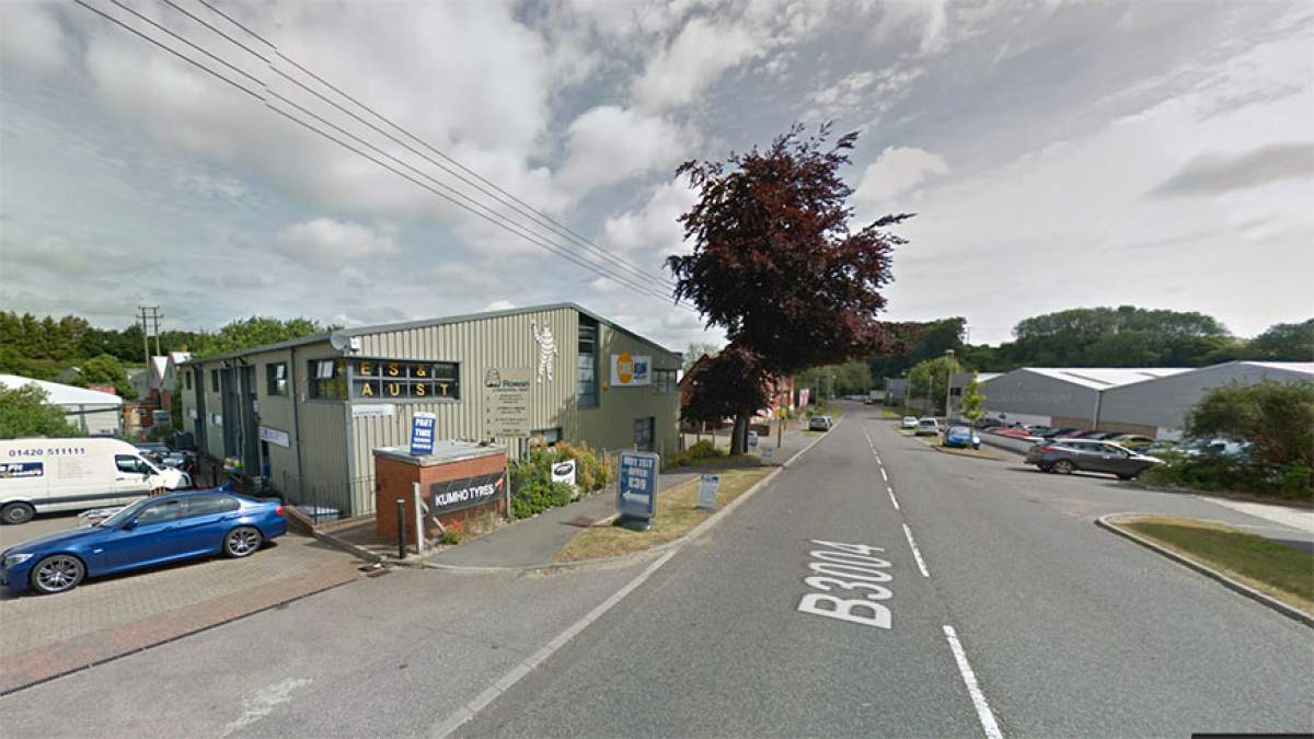 Travelling down Mill Lane towards Farnham, turn left into Rowan Industrial Estate