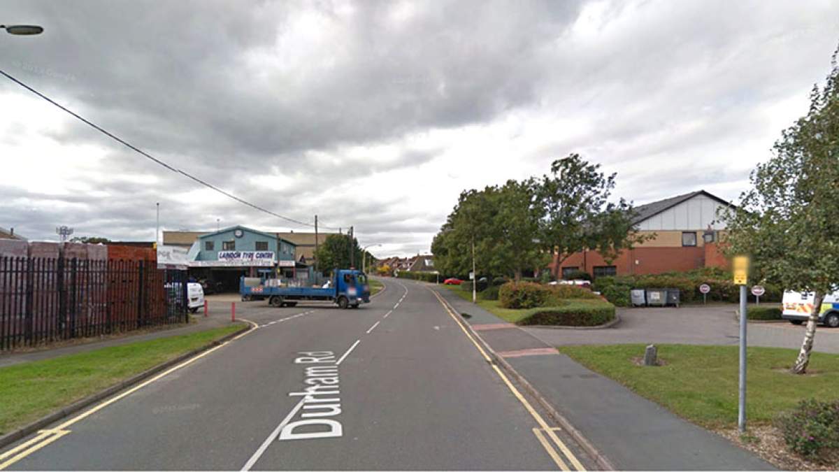 Travelling down Durham Road from High Road, turn left into Denbigh Road