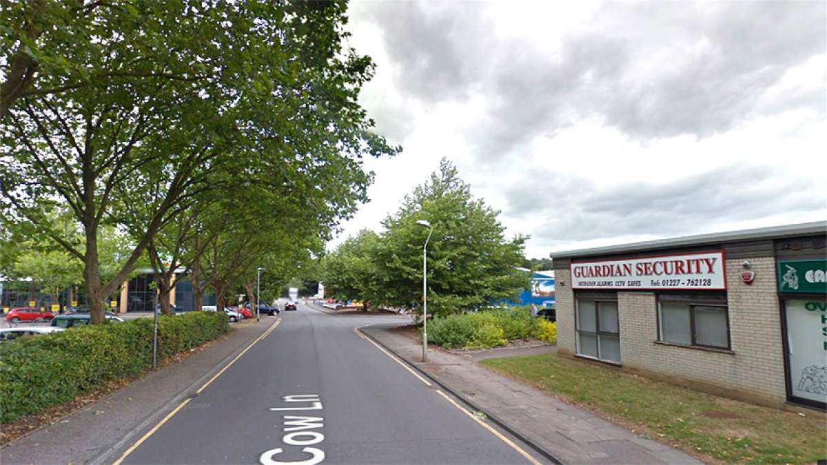 Travelling down Cow Lane from Wincheap, take the second right onto Maynard Road