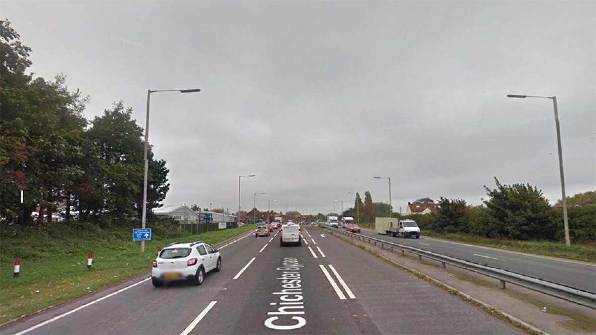 On the Chichester bypass towards Worthing, take the slip road off to the left onto the B2144
